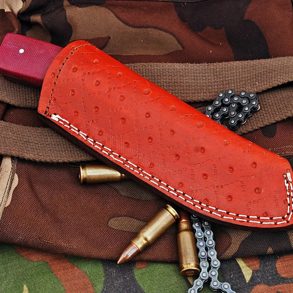 Damascus Kitchen knife with twisted pattern Handmade Chef knife With Pakka Wood